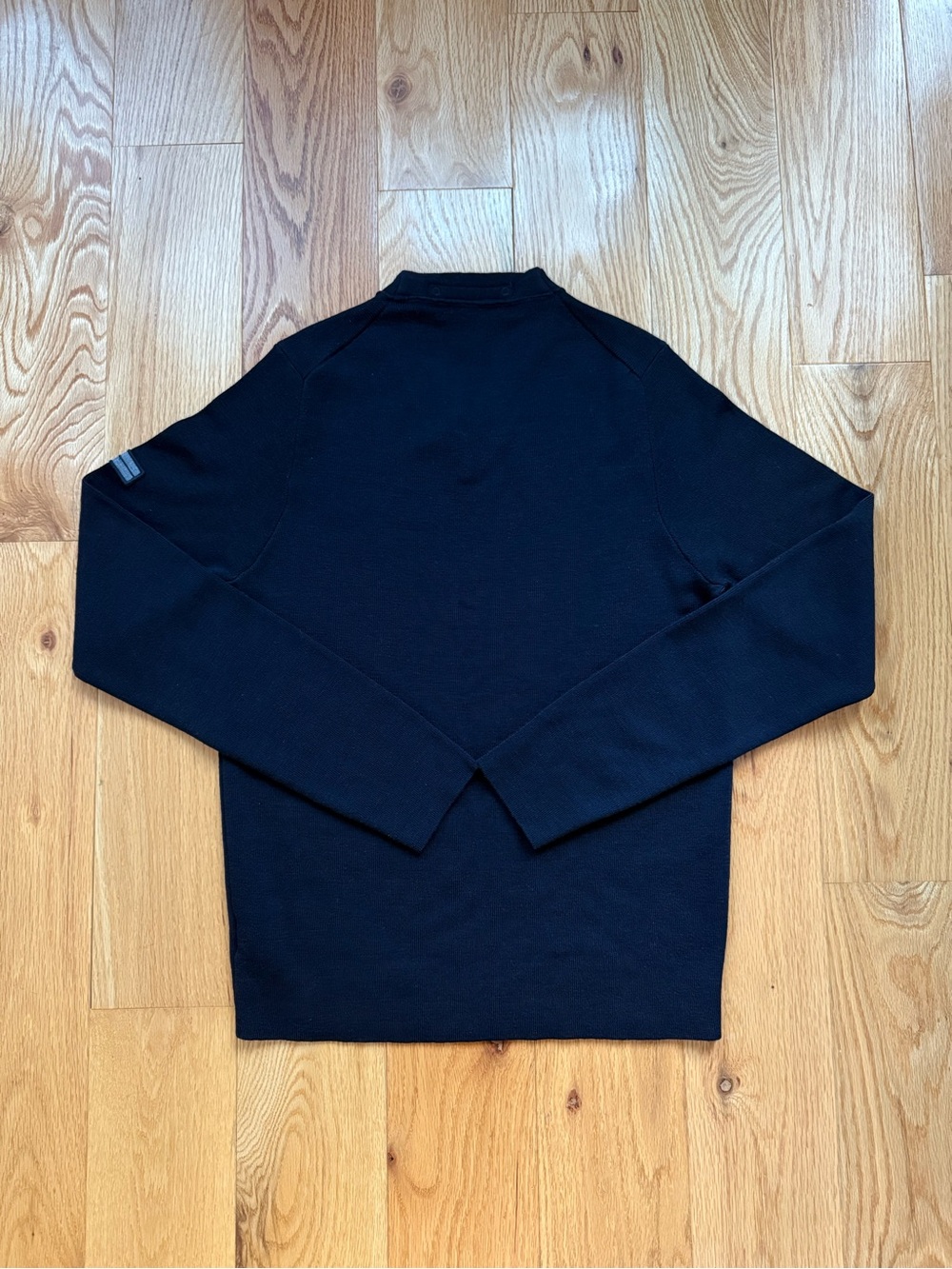 Men’s Stone Island Denims Black Wool V-Neck Sweater - Picture 3 of 5